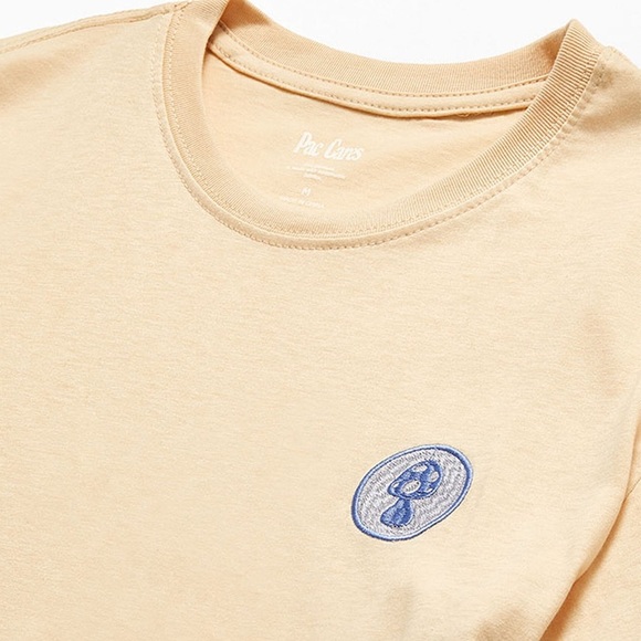 Pacsun PacCares Mushroom embroidered T shirt in tan size medium - Picture 2 of 7